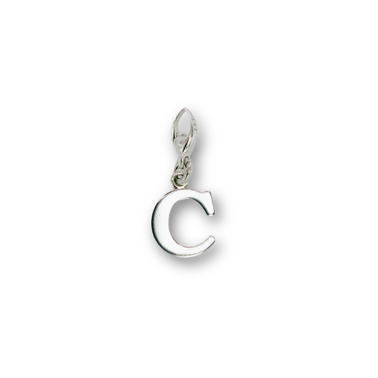 Basic clip on initial charm - C