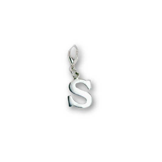 Basic clip on initial charm - S