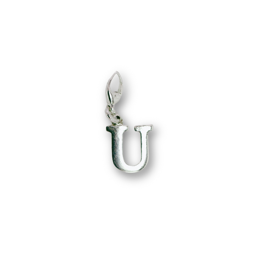 Basic clip on initial charm - U