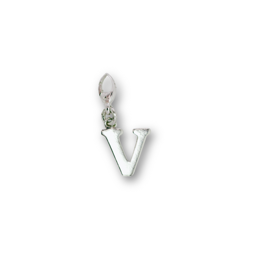 Basic clip on initial charm - V