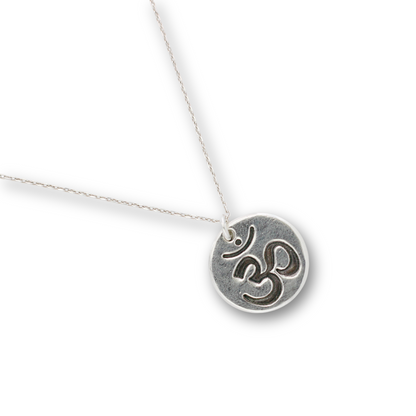 Om coin charm necklace