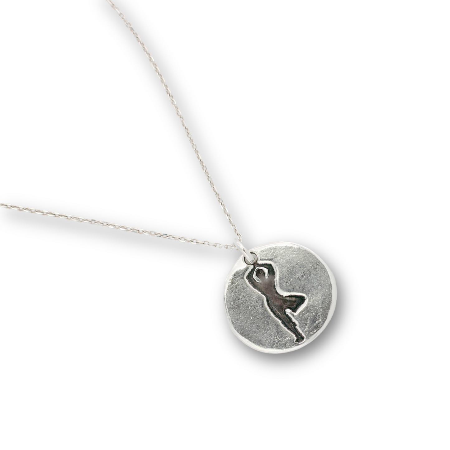 Tree yoga pose coin charm necklace