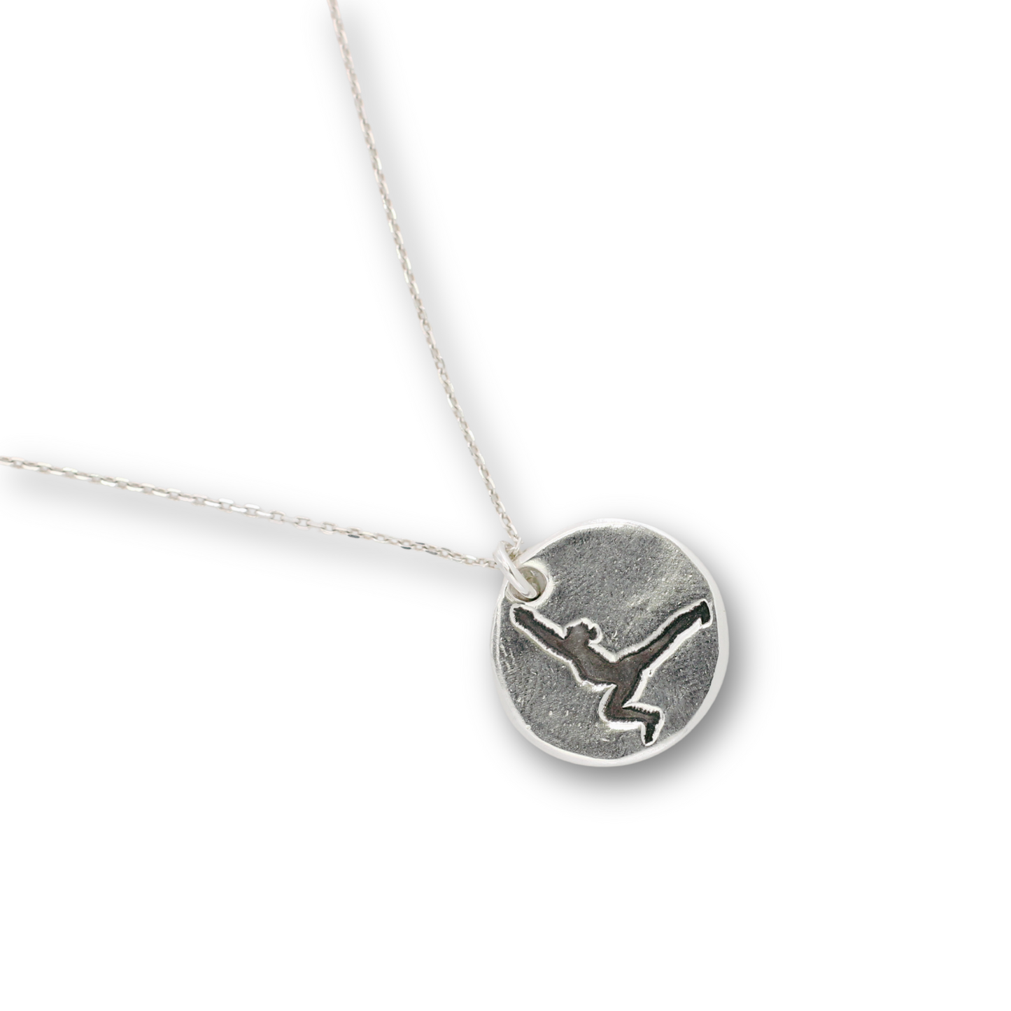 Warrior yoga pose coin charm necklace