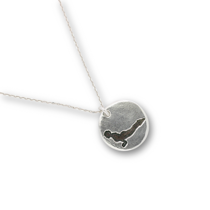 Cobra yoga pose coin charm necklace