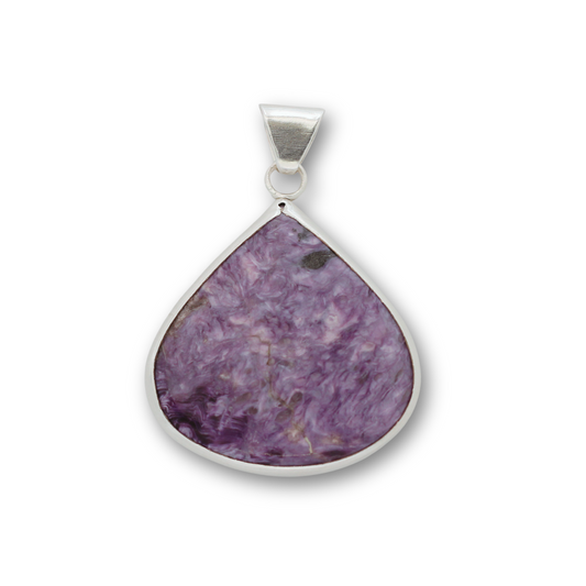 Charoite mandala pendant